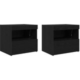  Noćni ormar 2 pcs Crni hrast 50 x 40 x 45 cm Konstruirano drvo | Eponuda.com