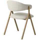 Unique Furniture Kremno bel/v naravni barvi oblazinjen jedilni stol z nasloni za roke Frances &amp;ndash; Slike