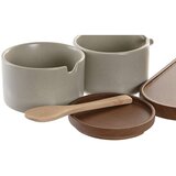 Zdjela za Šećer DKD Home Decor 19 5 x 18 5 x 7 cm Bež Smeđa Kaučukovac 4 Dijelovi | shoptok.hr