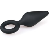 EasyToys Pointy Plug - analni dildo z obročem za oprijem - srednji (črn) | Shoptok.si
