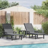  Ležaljke 2 kom Svjetlosiva 162x53x98.5 cm HDPE | shoptok.hr