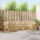  Set vanjskih sofa 6 pcs Bijela i Bež 304 x 128,5 x 73 cm | shoptok.hr