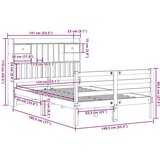 vidaXL Krevet s regalom z knjige bez madraca bijeli 135x190cm borovina | shoptok.hr