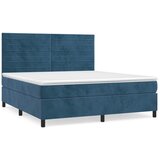  The Living Store Box spring postelja z vzmetnico temno modra 180x200 cm žamet - Box Spring Postelja, (21489917) | Shoptok.si