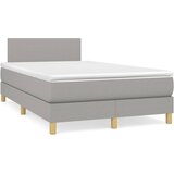 vidaXL Boxspring postelja z vzmetnico svetlo siva 120x190 cm blago Cene