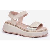 S. BARSKI Women's Wedge and Platform Sandals with Decorations S.Barski HY056 Beige | Shoptok.si