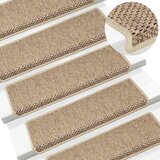  Samoljepljivi otirači za stepenice 15kom 65x21x4cm boja pijeska Smeđa | shoptok.hr