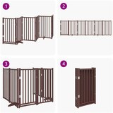 vidaXL Vrata za pse s vratima sklopiva 6 panela smeđi hrast 300 cm | shoptok.hr