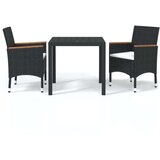  3-dijelni vrtni blagovaonski set s jastucima od poliratana crni | shoptok.hr