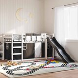  na kat s toboganom i zavjesama bijelo-crni 90 x 200 cm | shoptok.hr
