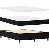  Postelja s podvozjem in vzmetnico Črna 160x200 cm Žamet | Shoptok.si