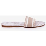 Boto Patterned Flat Ladies Sandals Beige Leysi | Shoptok.si