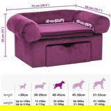 SOFA za pse s ladicom bordo 75 x 50 x 38 cm plišana | shoptok.hr