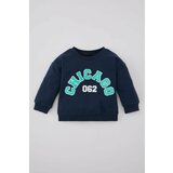 Defacto Baby Boy Crew Neck Slogan Printed Soft Lined Sweatshirt cene