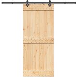 vidaXL Drsna vrata s kompletom vodil 90x210 cm trdna borovina | Shoptok.si