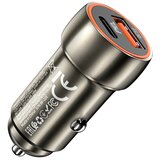 hoco. auto punjač Type C + USB QC3.0 Power Delivery 20W Z46A metalno sivi | Eponuda.ba