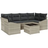vidaXL 7-dijelni vrtni sofa set s jastučićima svijetlosivog poli ratana | shoptok.hr