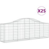 vidaXL Obokana gabionska košara 25kosa 200x30x60/80cm pocinkano železo, (21000497) Cene