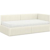  Kutni krevetni okvir s madracem 2 pcs Krema Baršun | shoptok.hr