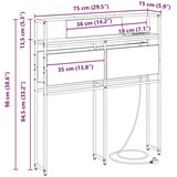  Skladiščni naslon s polico Siva sonoma 75 cm Konstruiran les, (5000142133) | Shoptok.si