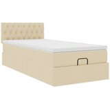  Otomanski krevet s madracem i LED krem 90x200 cm tkanine | Eponuda.com