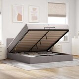 vidaXL Otomanski posteljni okvir z vzmetnico taupe 200x200 cm blago, (21670738) | Shoptok.si