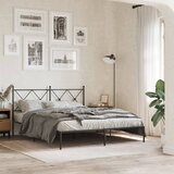  Metalni okvir za krevet s uzglavljem crni 160x200 cm | shoptok.hr