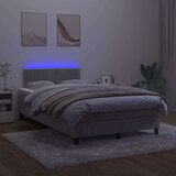  Box spring s madracem LED svjetlosivi 120x200 cm baršun | shoptok.hr