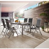 Ambia Garden VRTNA MIZA kovina, steklo srebrne barve, temno siva | Shoptok.si
