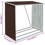  Vrtna ostava za drva od pocinčanog čelika 163x83x154 cm smeđa | shoptok.hr