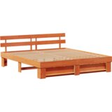  Konstrukcija postelje z vzglavjem Voskast rjav 180 x 200 cm, (5000125771) | Shoptok.si
