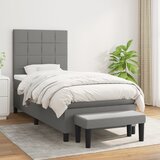 vidaXL Box spring postelja z vzmetnico temno siva 90x190 cm blago Cene