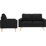 The Living Store Sedežna garnitura 2-delna blago črna - Zofa, (21473779) | Shoptok.si