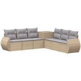  Set sofe 7 kom. Bež i svijetlo siva 243 x 243 x 85 cm | shoptok.hr
