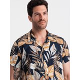 Ombre Viscose patterned men's short sleeve shirt - leaves OM-SHPS | Shoptok.si