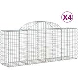  Lučne gabionske košare 4 kom 200x50x80/100 cm pocinčano željezo | shoptok.hr