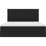  Krevet s prostorom za pohranu s LED-om Crna 160 x 200 cm Baršun | shoptok.hr