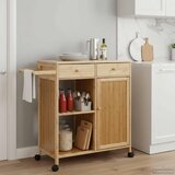  Kuhinjska Kolica s Kotačima Prirodna 90,5 x 36 x 86,5 cm Bambus | shoptok.hr