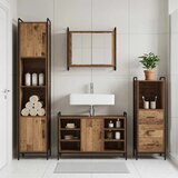  Set ormarića za kupaonicu 4 kom. Staro drvo 40 x 36 x 181 cm - Staro drvo Ormar ispod sudopera (1 vrata i 2 police) + viseći orm | shoptok.hr