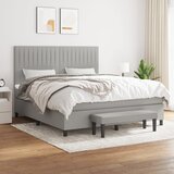 vidaXL Box spring postelja z vzmetnico svetlo siva 180x200 cm blago Cene