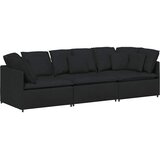  Modularna sofa s jastucima, tkanina, crna | Shoptok.si