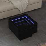 vidaXL Stranska miza Črni hrast 40 x 40 x 30 cm Konstruiran les Cene