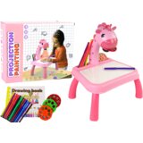 Lean_Toys MIZA DINOZAVER Z RISALNIM PROJEKTORJEM ROZA | Shoptok.si