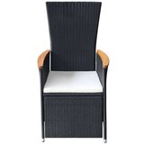  Vrtna garnitura - 6-dijelni vrtni blagovaonski set s jastucima crni Crna i smeđa 6 | shoptok.hr