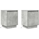  Noćni ormarići s LED svjetlima 2 kom boja betona 38x34x50 cm | Eponuda.com