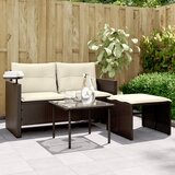  3-dijelni set vrtnih sofa s jastucima smeđi od poliratana | shoptok.hr