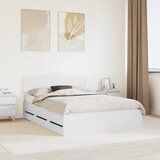  Krevetna konstrukcija Bijelo 160 x 200 cm Inženjersko Drvo Bijela 206 x 163 x 90 cm | Shoptok.si