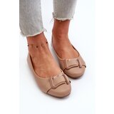 Boto Ballerinas With Strap And Ornament Eco Leather Dark Beige Cadwenla | Shoptok.si