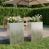  Vrtna saksija 2 kom. Srebrna 50 x 30 x 75 cm Nehrđajući čelik | shoptok.hr