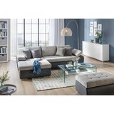 XORA SEDEŽNA GARNITURA, gladka tkanina svetlo siva, temno siva | Shoptok.si